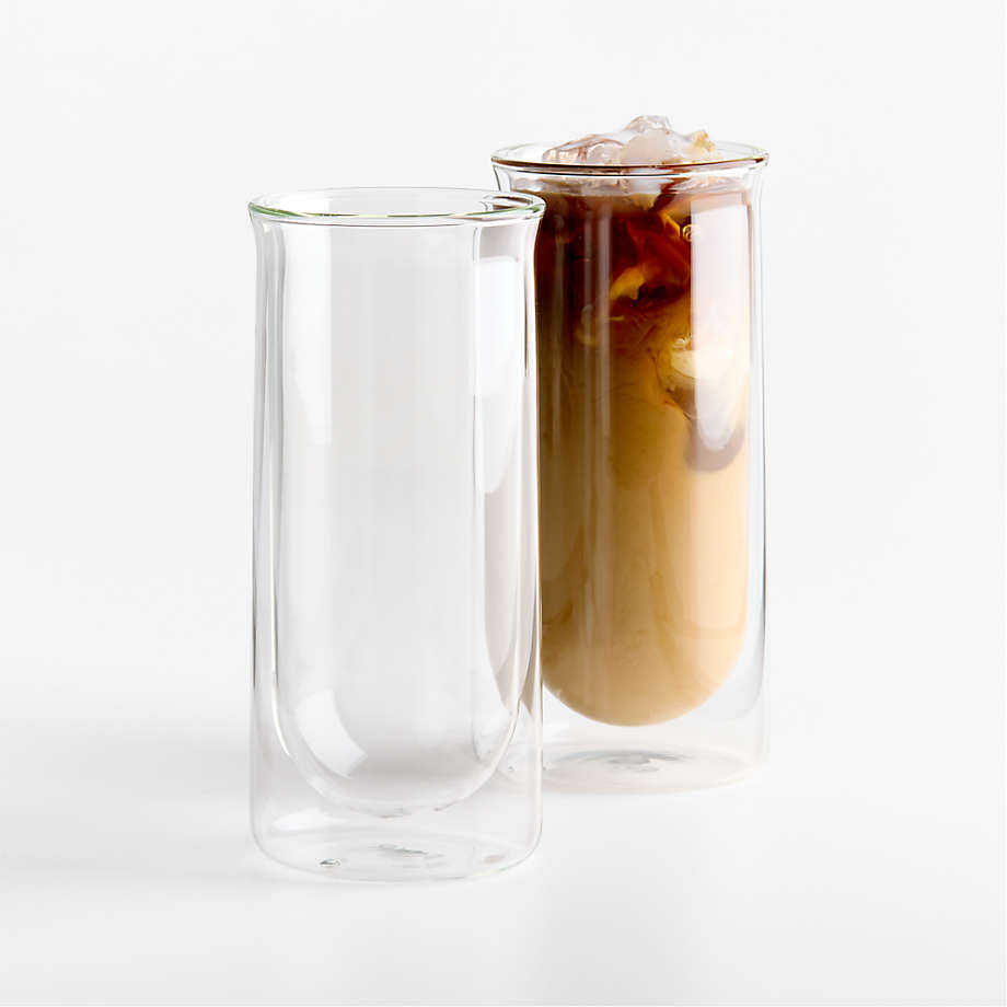 crateandbarrel, FLUR 15.5-oz. Clear Iced Coffee Glasses