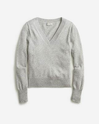 Cashmere Shrunken V-Neck Sweater