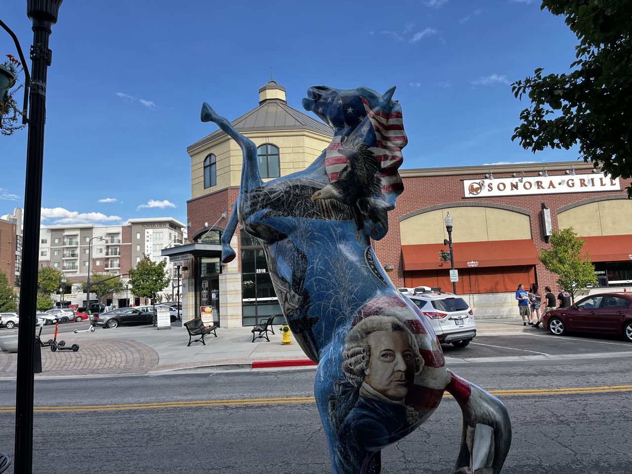 photo of a horse statue in the rich contrast photographic style