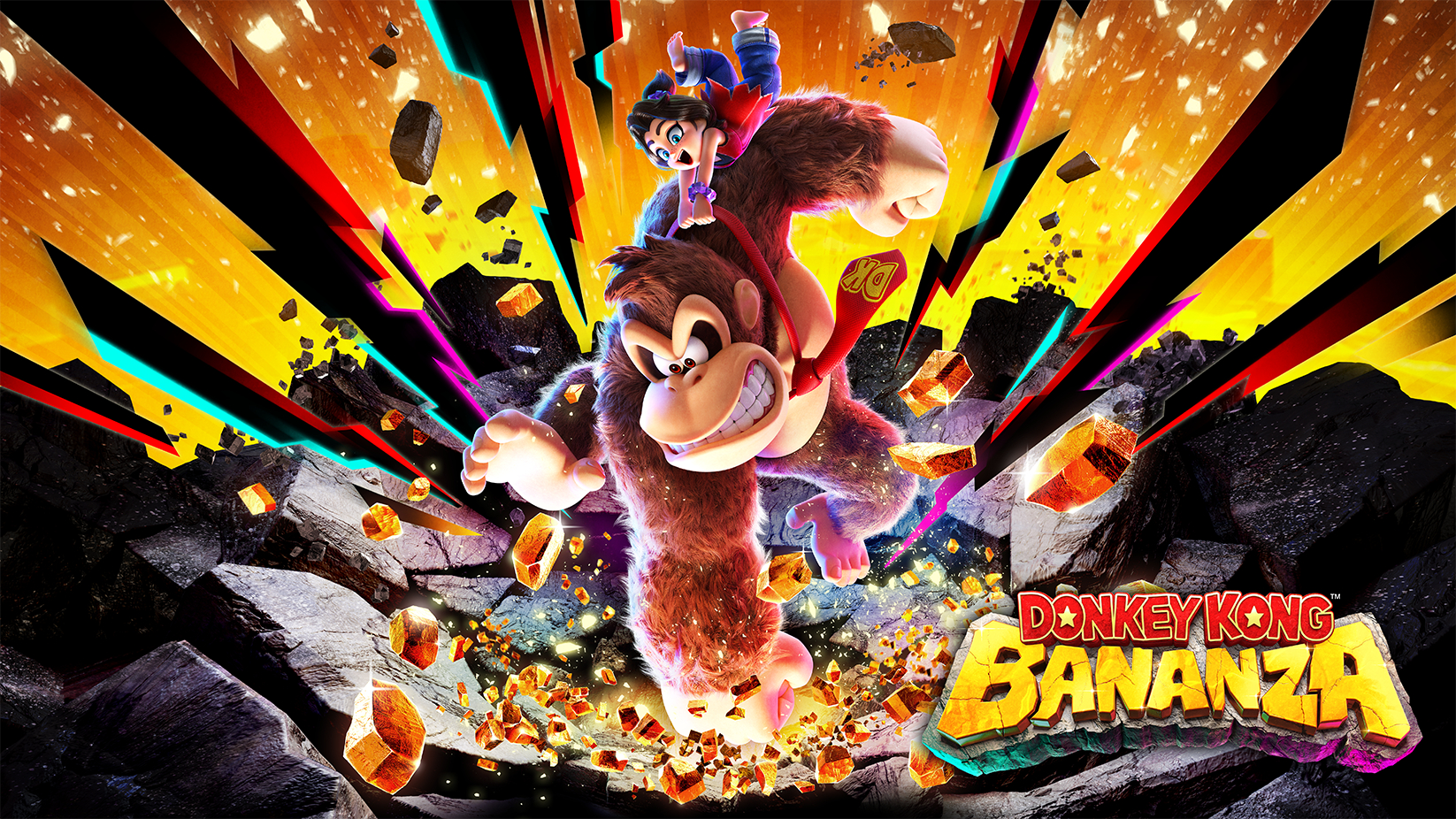 Donkey Kong Bananza key art.