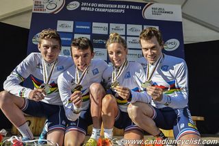 Team relay - France wins gold in team relay at mountain bike Worlds