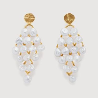 Gold Vermeil Capri Keshi Pearl Cocktail Earrings - Pearl