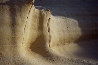 An image of a sandstone cast in sunlight does well to show off CineStill’s magnificent tonal range