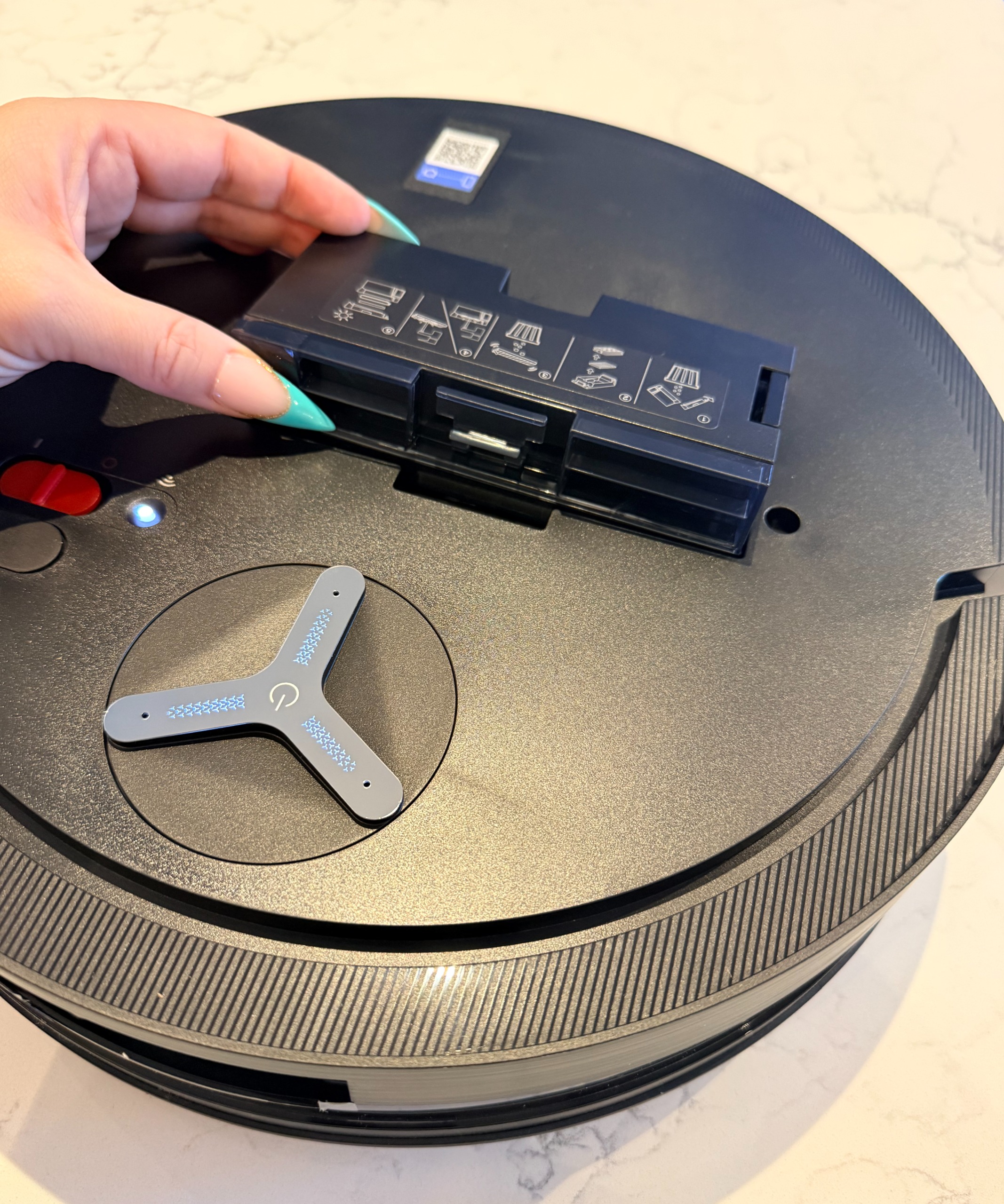 ECOVACS DEEBOT X11 OmniCyclone with its onboard dustbin removed