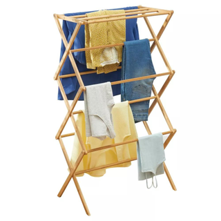 A cutout image of a clothes drying rack