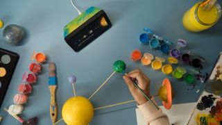 Amazon Echo Show 5 Kids on a children's workstation