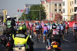 The peloton in action during stage 1 at the Tour of Beijing