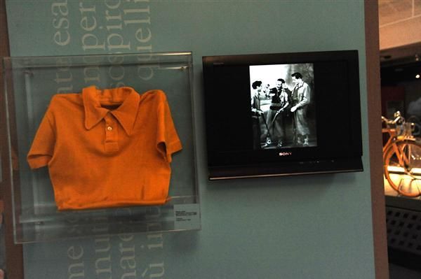 One of Coppi's yellow jerseys on show at the Museo dei Campionissimi