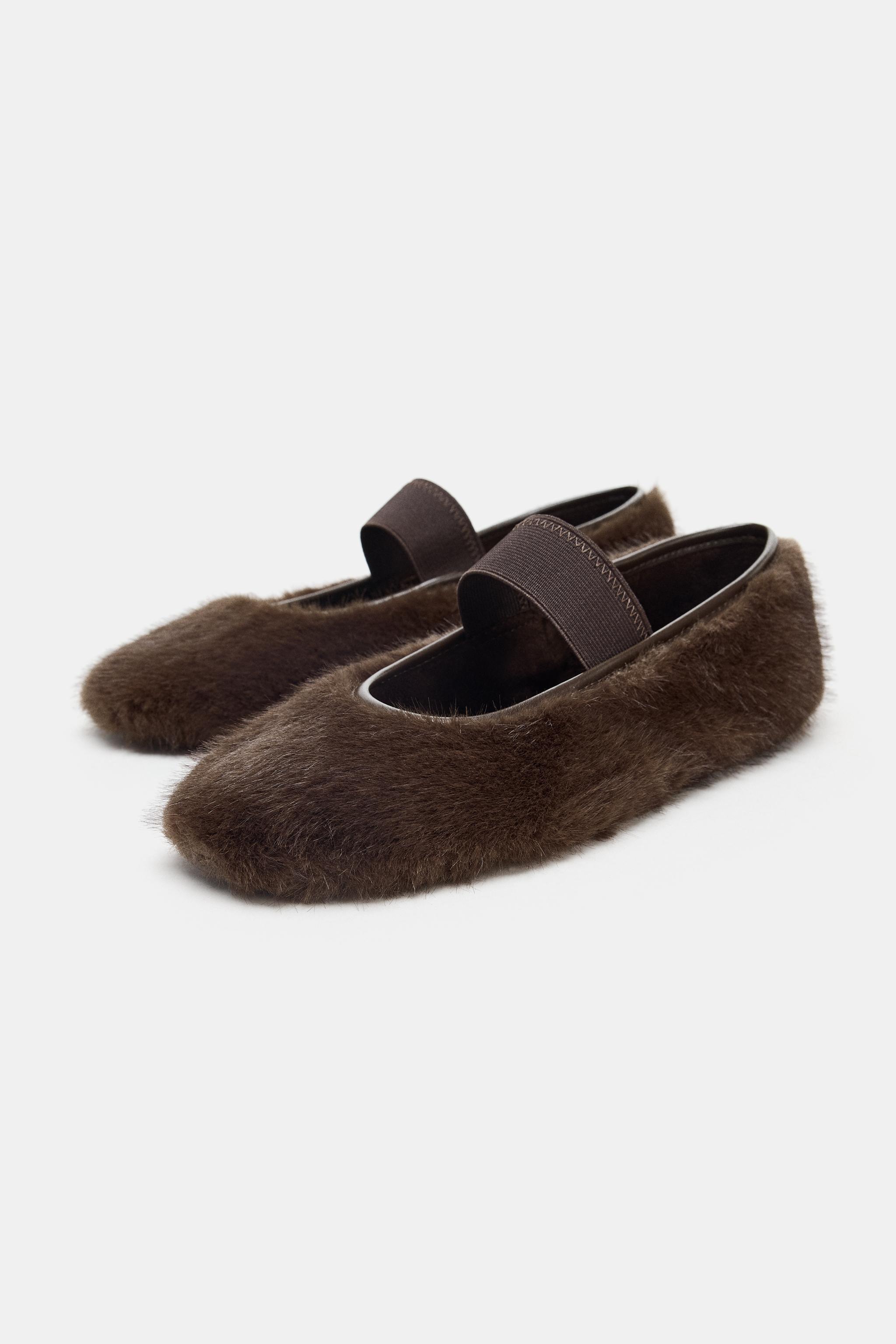 Faux Fur Ballet Flats