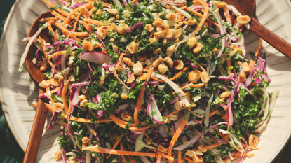Creamy kale slaw with hazelnuts