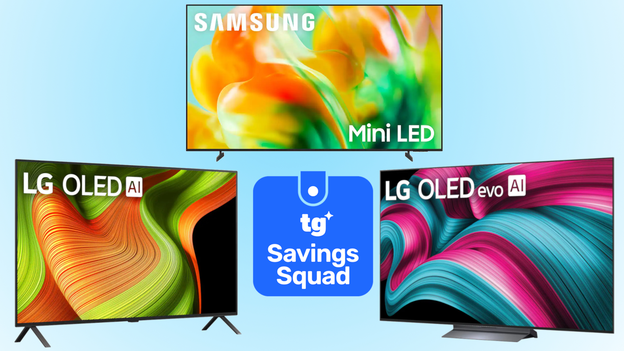 The Samsung M80H Mini-LED TV, the LG B5 and C5 OLED TVs