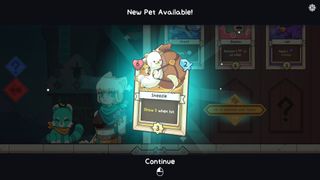 Unlocking the Sneezle card - a weasel with a huge backpack - in Wildfrost.