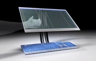 Screenshot from concept video for HP see-through screen