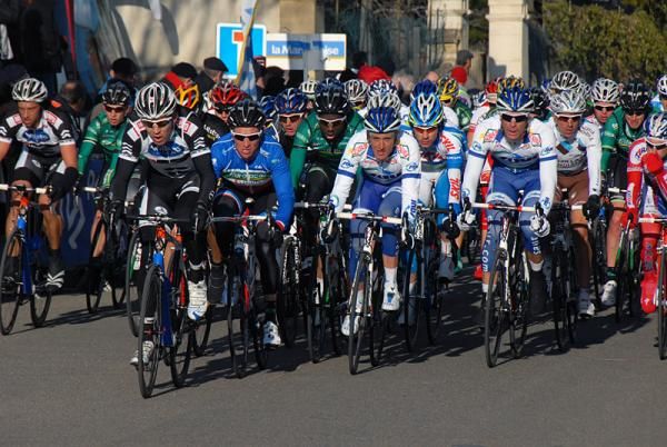 Wim De Vocht (Veranda's Willems - Accent) pushes the pace in the peloton.