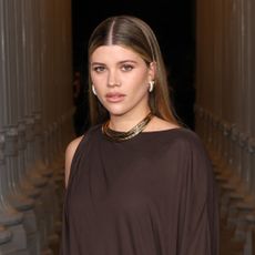Sofia Richie Grainge attends the LACMA Art+Film Gala in a brown dress.