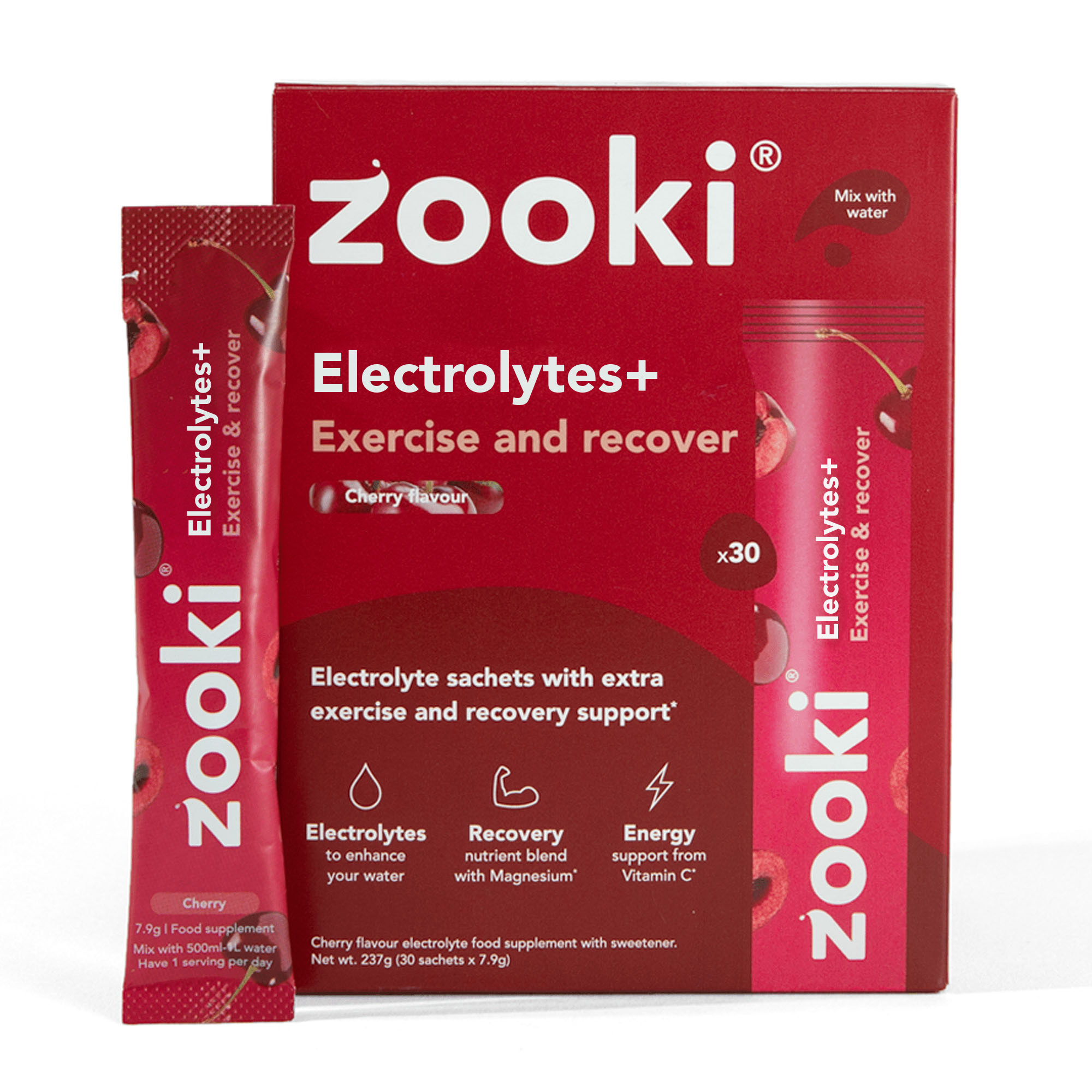 Zooki, Zooki Electrolytes+ Excercise and Recover Electrolytes Sachets
