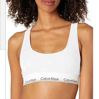 woman wearing the Calvin Klein Women's Modern Cotton Bralette, one of the best bralettes
