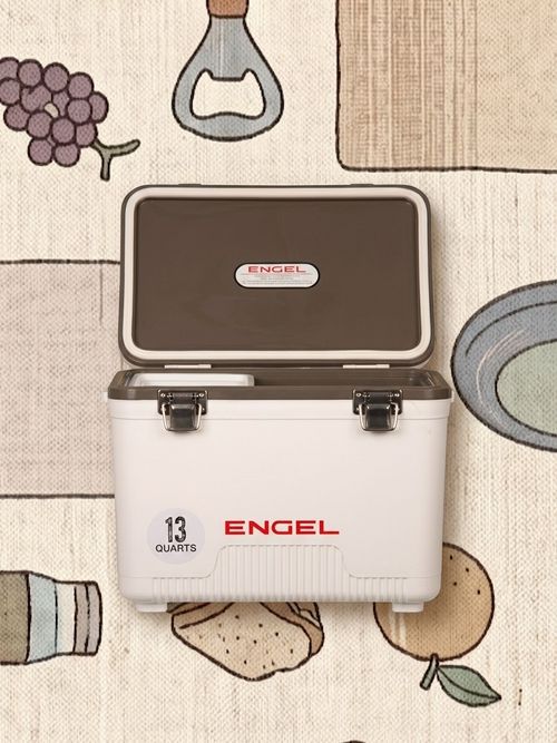 Engel Uc13 13qt Leak-Proof, Air Tight, Drybox Cooler and Small Hard Shell Lunchbox for Men and Women in White