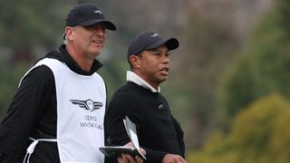Tiger Woods and Lance Bennett at the Genesis Invitational pro-am