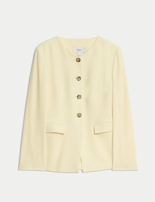 Tailored Collarless Blazer