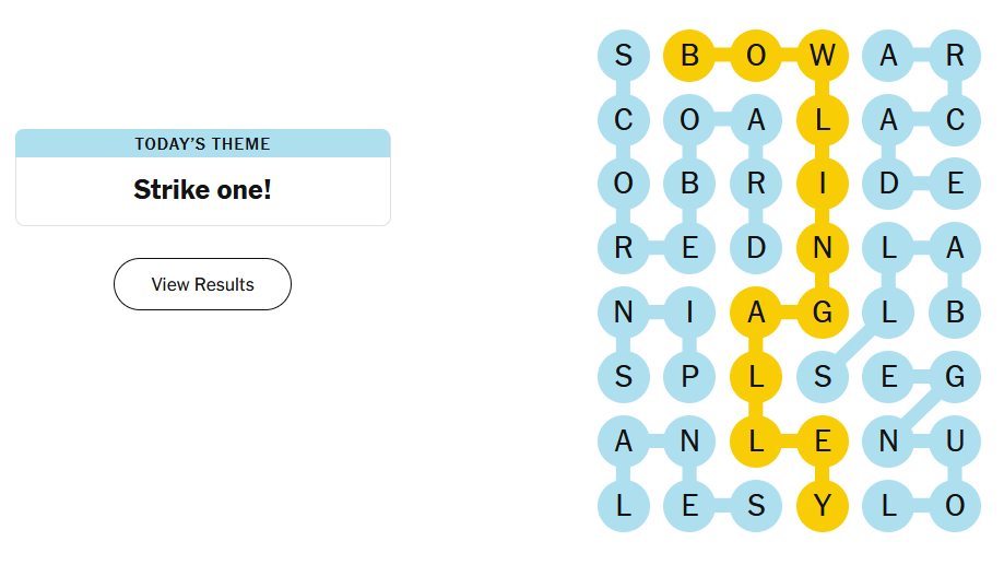 The New York Times Strands puzzle 805 on May 16, 2026
