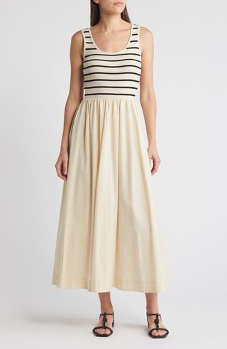 Ribbed Bodice Maxi Dress