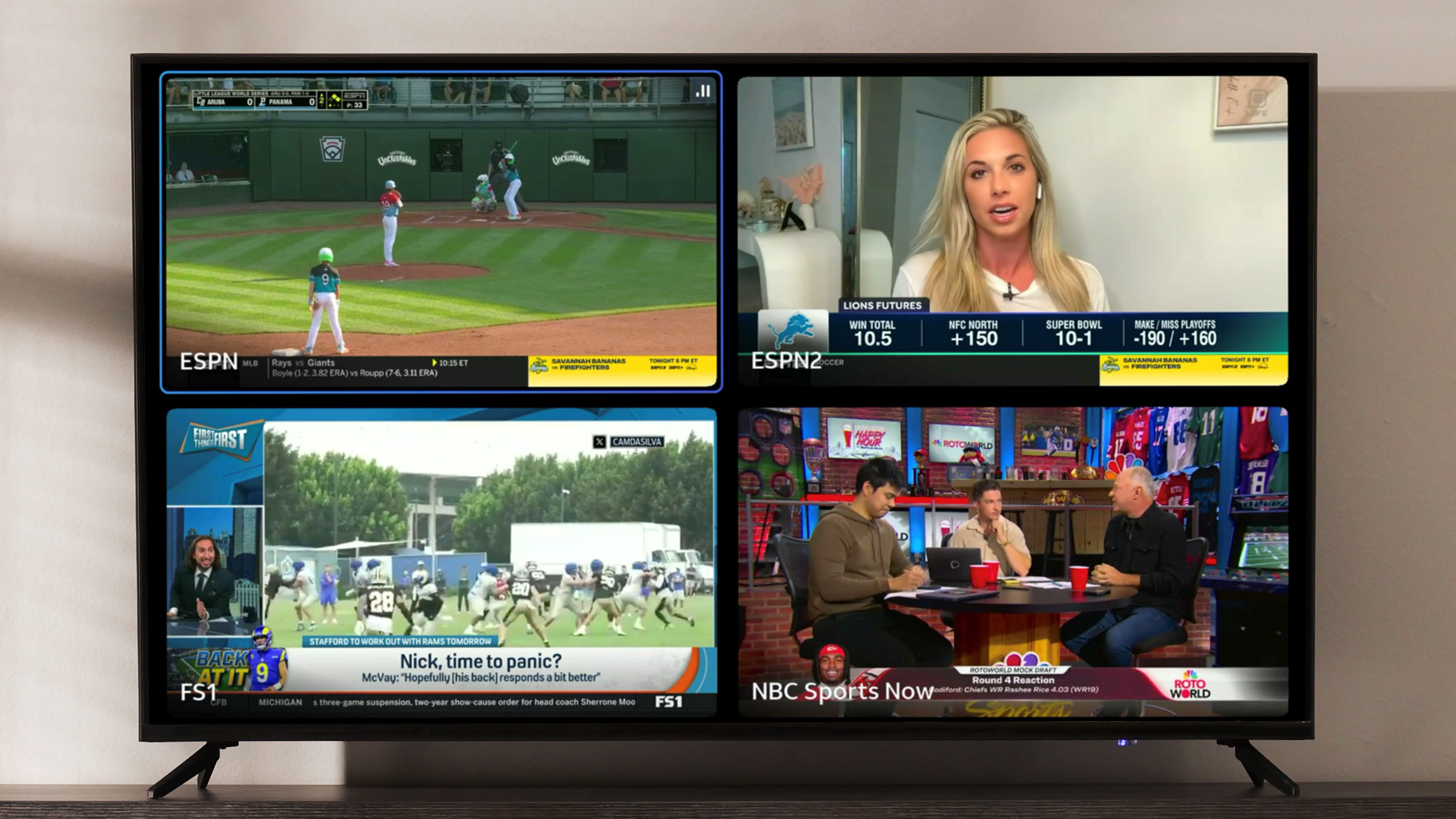 DirecTV multiview Mix Channels on a TV screen