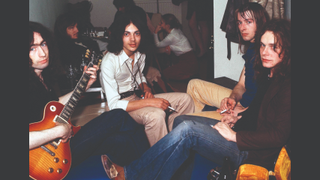 Free sit backstage in 1972: (from left) Rodgers, Andy Fraser, Simon Kirke and Paul Kossoff