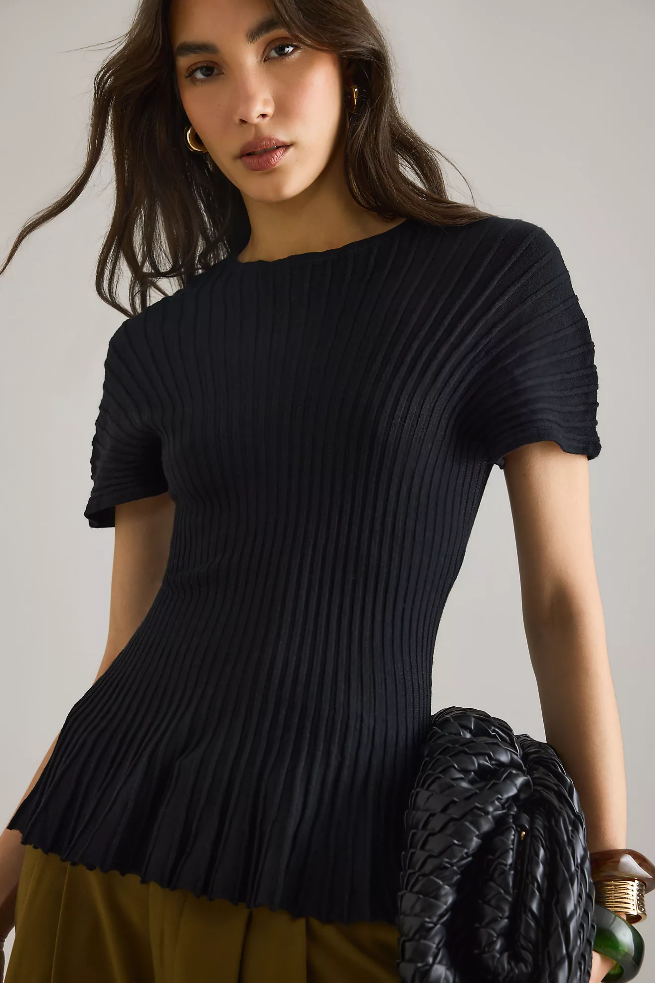 By Anthropologie Rib Waisted Top