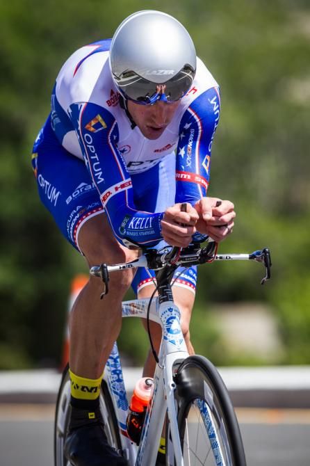 Tom Zirbel (Optum) had a chance to show off his National Champ kit today