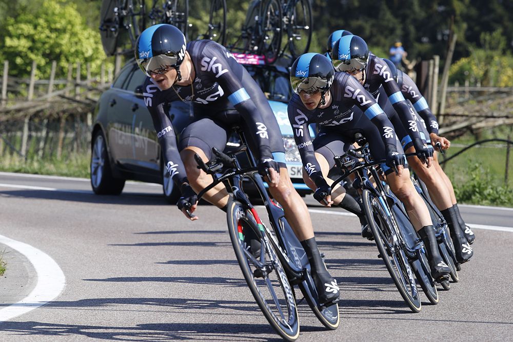 Team Sky in formation