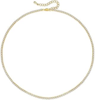 Lilie&white Necklace Tennis Necklace for Women – Elegant Gold With Cubic Zirconia Stylish Gift Idea for Girls