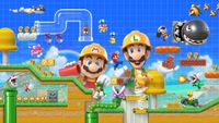 Mario and Luigi in the boxart for Super Mario Maker 2