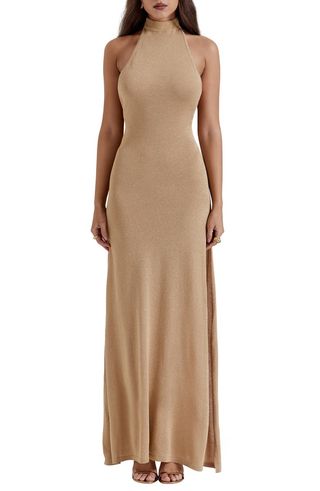 Selia Metallic Semisheer Gown