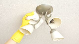 Cleaning ceiling light