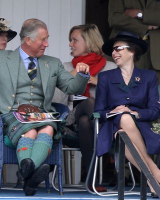 King Charles cracks a joke with Princess Anne in the Highlands