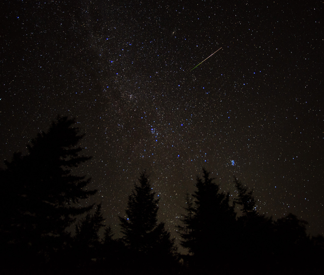 Perseid meteor over West Virginia