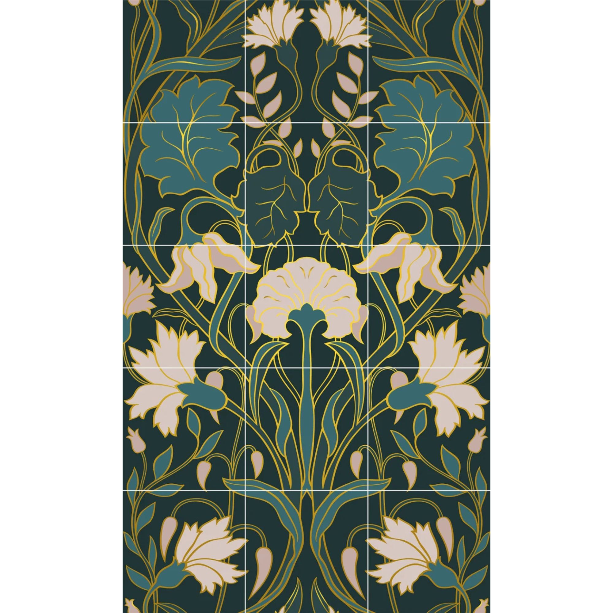 Art Nouveau Floral Ceramic Tile Mural/Mosaic