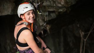 Emma Powell climbing