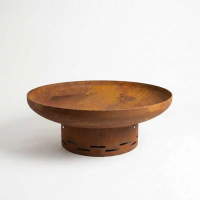 Nicoman Large Corten Steel Rust Fire Pit 70cm Outdoor Round Firepit for Garden