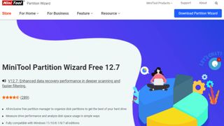 Website screenshot for Minitool Partition Wizard Free