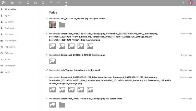 E Cloud Web Activity Feed
