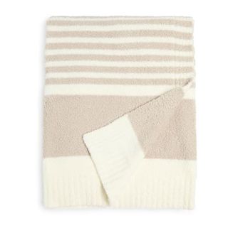 Barefoot Dreams Cozychic Stripe Throw Blanket (stone/pearl) 45