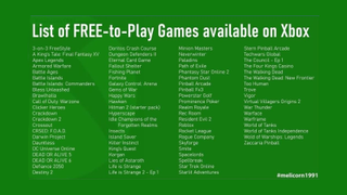 Xbox free to play games