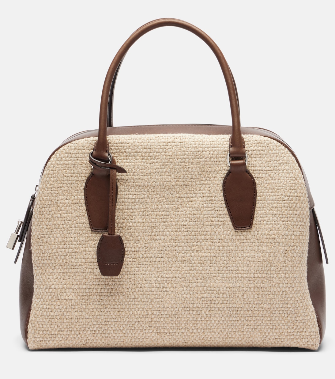 India 12.00 Small Leather Top-Handle Bag in Beige - the Row
