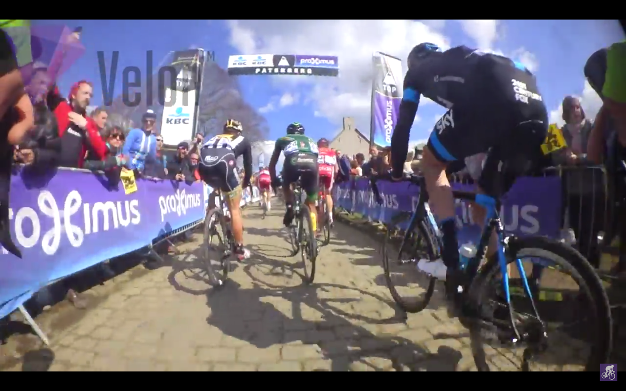 On-board video was shot at the Tour of Flanders