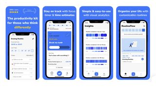 Screenshots of the Routine Flow app from the Apple App Store.