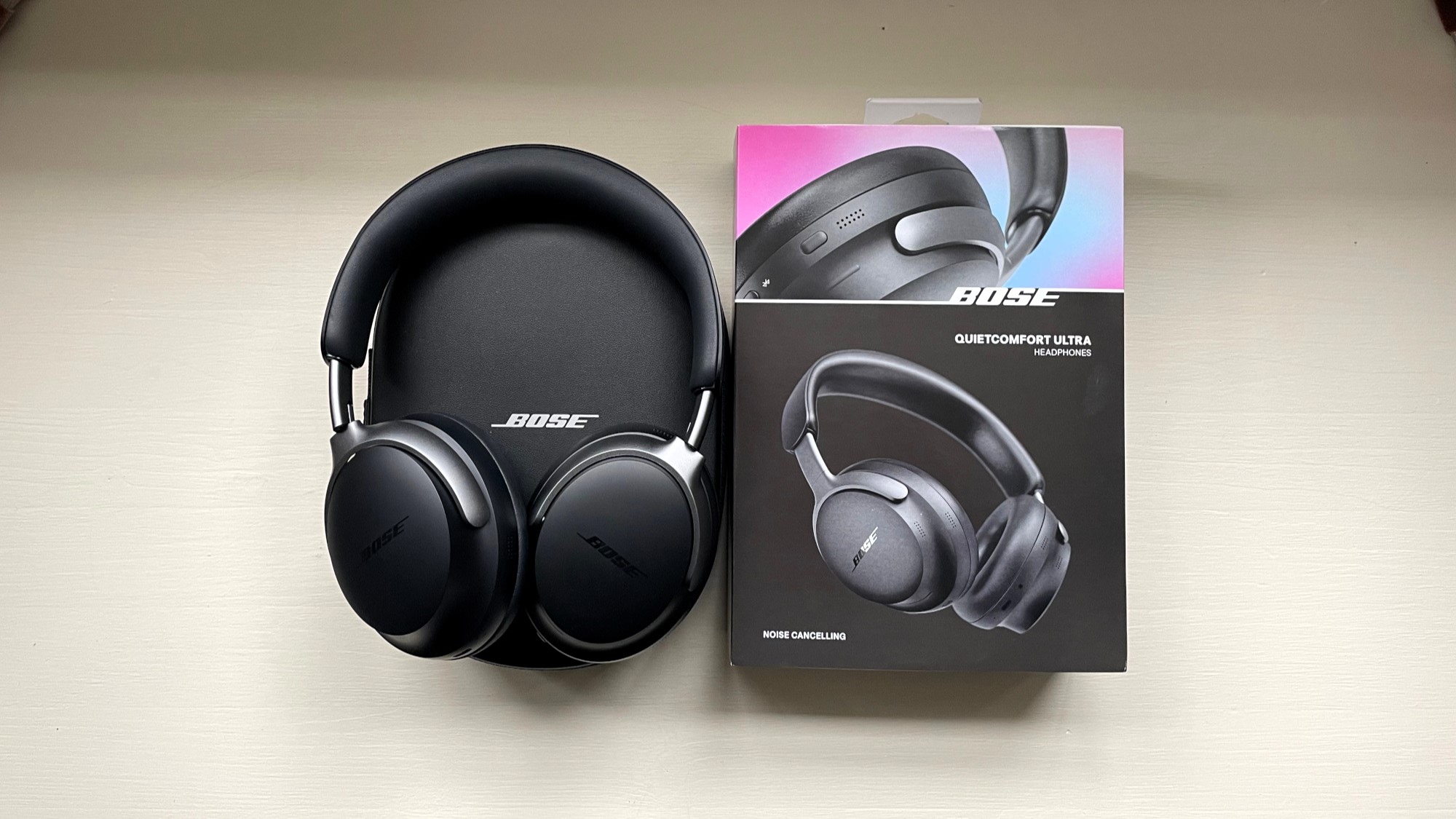 Bose QC Ultra Headphones with packaging and carry case