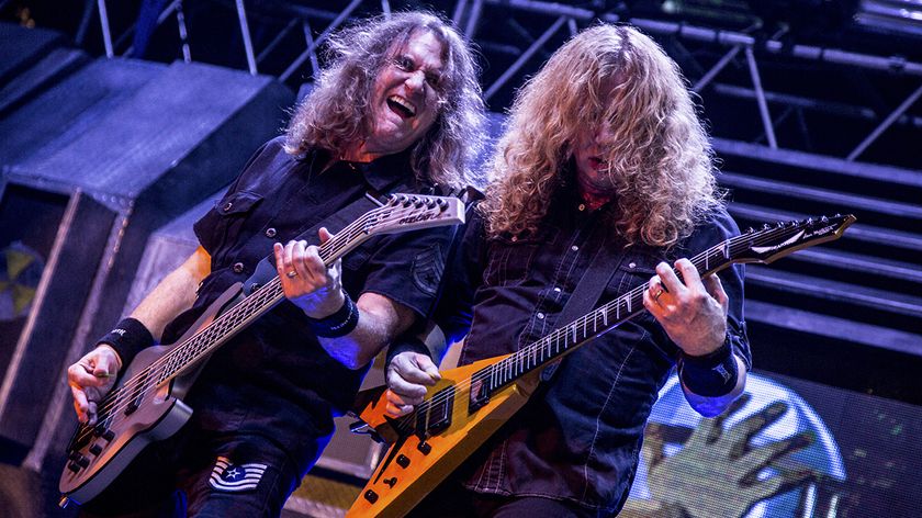 BUENOS AIRES, ARGENTINA - AUGUST 22: Dave Mustaine and David Ellefson performs during Megadeth concert as part of Dystopia World Tour at Luna Park on August 22, 2016 in Buenos Aires, Argentina. (Photo by Santiago Bluguermann/LatinContent via Getty Images)
