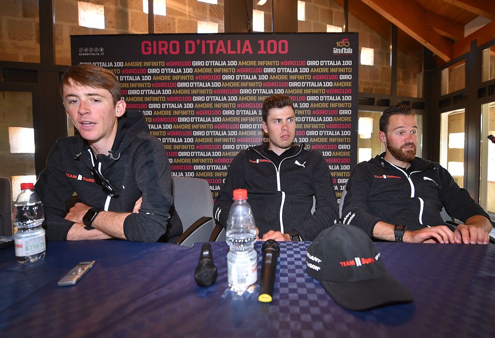Team Sunweb's Chad Haga, Phil Bauhaus and simon Geschke